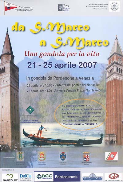 da San Marco a  San Marco - da Pordenone a Venezia - una gondola per la vita